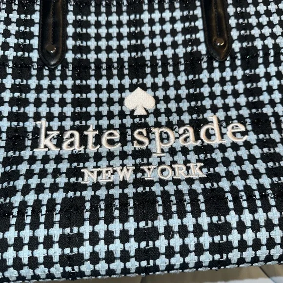 Kate Spade Black, Blue and White Checkered Tote Bag - Picture 2 of 14